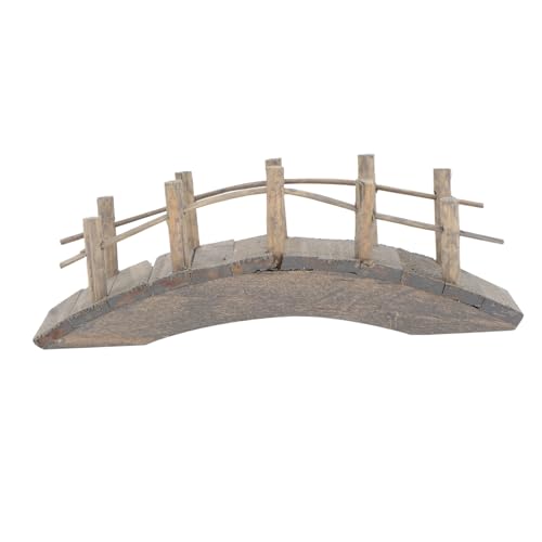 ERINGOGO Mini Holzbrücke Miniatur Garten Deko Puppenhaus Zubehör Simulation Bogenbrücke Hellbraun Robust DIY Landschaftsdekor Geschenkidee für Sammler von ERINGOGO