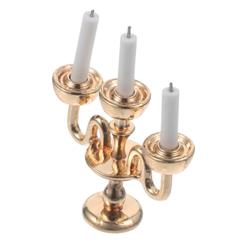 ERINGOGO Mini-Kerzenhalter für kinderspielzeug platzsparend Stumpenkerzenhalter Leuchter Miniatur-Kerzenhaltermodell Mini- -Requisiten zum Selbermachen Metall Golden von ERINGOGO