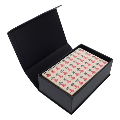 ERINGOGO Mini Mahjong Set Kompakt Melamin Mahjongspiel für Anfänger Platzsparend für Reisen Camping Studentenwohnheim und Familienspiele von ERINGOGO