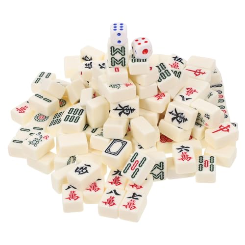 ERINGOGO Mini Mahjong Set Tragbar Kleine Mahjong Steine Leichtes Reise Spiel für Familie Party Freizeit Glatte Oberfläche Robust Einfach zu Reinigen und Mitnehmen von ERINGOGO