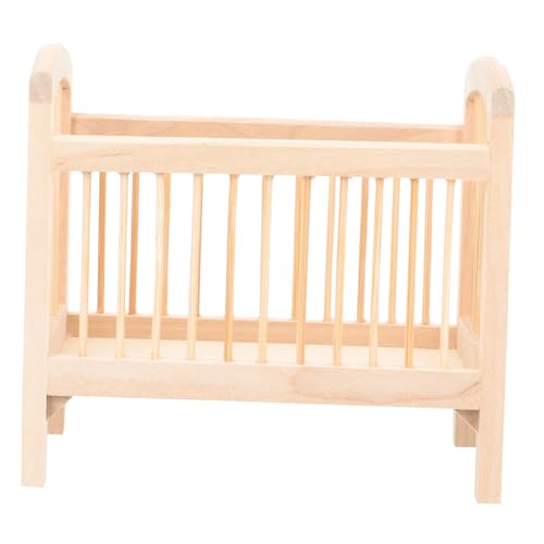 ERINGOGO Mini-Möbelmodell Miniaturbett Miniaturmodell Mini Möbel Puppenhausbett Kleinmöbel aus Holz Dollhouse Dekorationen Modell Einer Puppenkrippe Miniaturmöbel hölzern von ERINGOGO