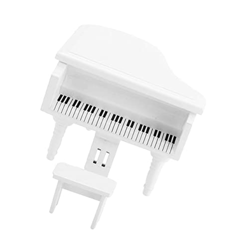 ERINGOGO Mini-Piano-Modell Miniaturmöbel Selber Machen Miniaturklavierspielzeug Vorgibt Mini Puppe Klein Klavier Mini Dekoration Werkzeug Klavierdekore Mikrolandschaftsmodelle Weiß Holz von ERINGOGO