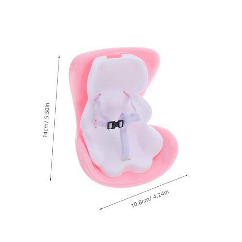 ERINGOGO Mini Puppen Autositz Dekoration Clip Puppensitz Vielseitiges Puppenhaus Zubehör Tisch und Fahrzeug Deko Realistisches Rollenspiel Accessoire Zartes Hellrosa von ERINGOGO