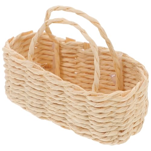 ERINGOGO Mini-Rattankorb Aufbewahrungsboxen Obstschale Körbe Aufbewahrungskorb Leinen für kinderspielzeug hühner Toys Mini-Hausbedarf Puppenhausverzierung von ERINGOGO