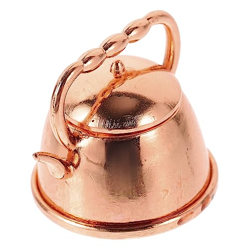 ERINGOGO Mini -Retro - klein Produkte bürodeko büro Dekoration teekessel Retro wasserkocher mini Kuscheltier Miniatur-Teekannen dekorative Teekannenverzierung Metall Rose Gold von ERINGOGO