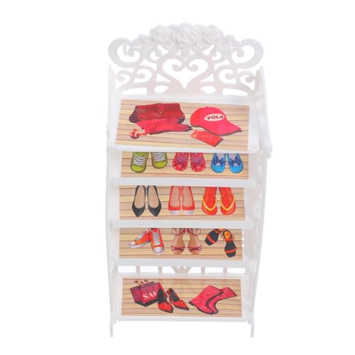 ERINGOGO Mini Schuhregal für Puppen Kunststoff Schuhständer für Puppenhaus Aufbewahrung für Puppenschuhe Möbelaccessoire für Kinderzimmer und Rollenspiele ERINGOGO Mini Schuhregal für Puppen Kunststoff Schuhständer für Puppenhaus Aufbewahrung für Puppenschuhe Möbelaccessoire für Kinderzimmer und Rollenspiele von ERINGOGO