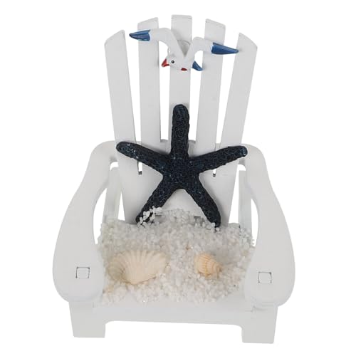 ERINGOGO Mini Strandstuhl Dekoration Zufälliger Holzstuhl Ornament für Puppenhaus Garten und Strandparty Einzigartiges Design für Lebendige Feriendekorationen von ERINGOGO