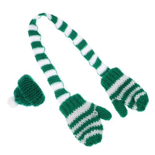 ERINGOGO Mini Strickmütze Und Mini Schal Weihnachtsbaum Deko Süße Puppenbekleidung Kreative Haushaltsdekoration Für Weihnachtsminiaturen Zum Basteln von ERINGOGO