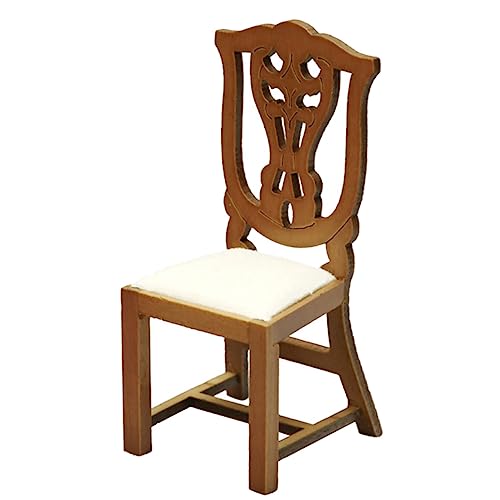 ERINGOGO Mini-Stuhl Möbel Miniaturen für kinderspielzeug Mini Furniture Miniature Furniture for Boys hühner stühle Stuhlmodell Miniaturspielzeug Holz Brown von ERINGOGO