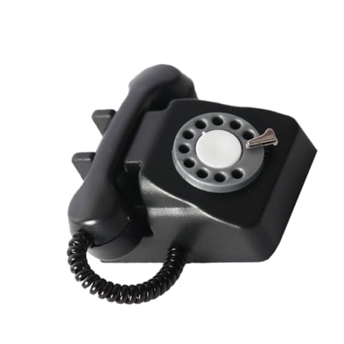 ERINGOGO Mini-Telefon Retro Styles Modellbau Telefon Dekoratives Telefon spielwaren draußen Toys Decor Miniatur-Telefonmodell Mini-Hausdekoration Mini-Hausverzierung Plastik Black von ERINGOGO