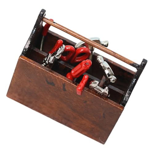 ERINGOGO Mini -Toolbox -Spielzeuge Mini-Dinge Werkzeuge für Modellgebäude winziger Werkzeugkasten Legierung Kaffee von ERINGOGO