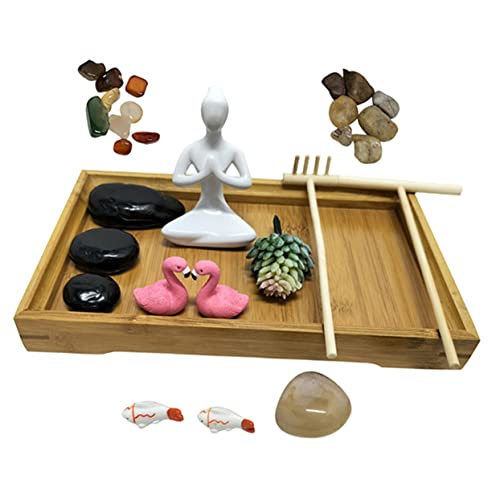 ERINGOGO Mini Zen Garten Kreative Sanddekoration Mit Steinen Und Figuren Holzfarbe Dekorativer Sandkasten Für Schreibtisch Und Meditation ERINGOGO Mini Zen Garten Kreative Sanddekoration Mit Steinen Und Figuren Holzfarbe Dekorativer Sandkasten Für Schreibtisch Und Meditation von ERINGOGO