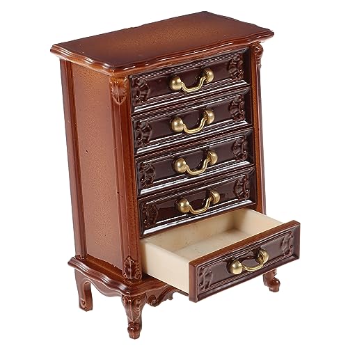 ERINGOGO Mini-brustspielzeug Puppe Winzig Mini Möbel Klein Spielzeuge Schminktisch Bücherregal Flurschrank Zierleisten Holz Mini-möbel Minischrank Hölzern Brown von ERINGOGO