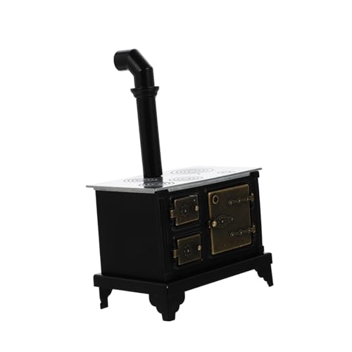 ERINGOGO Mini-eisenofen Kinderspielzeug Entzückende Möbel Für Mini Mini-hausdekoration Mini-hauskochbank Mini-kochherd Simulation Von Miniaturmöbeln Miniaturmöbelmodell Black von ERINGOGO