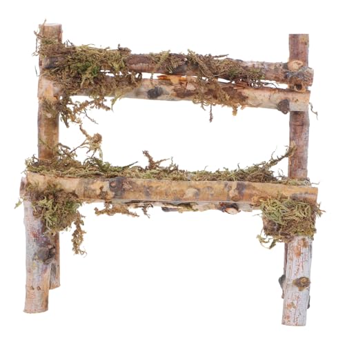 ERINGOGO Mini Holzbank Figurine Eleganter Kleiner Stuhl Für Puppenhäuser Mikrolandschaften Und Fotografie-Dekoration Birkenholz-Dekoration Für Fenster-displays Und Miniatur-szenen von ERINGOGO