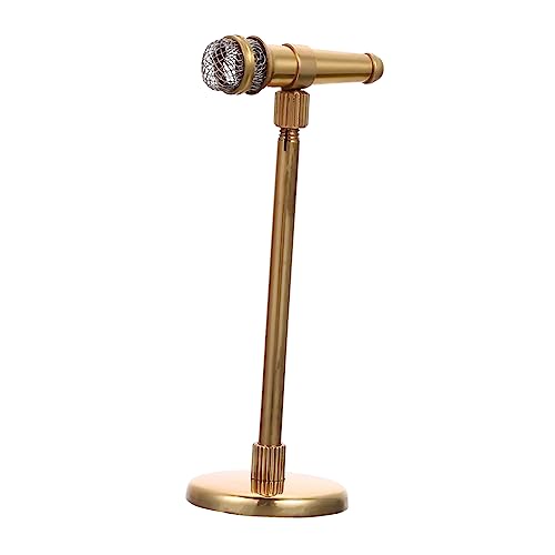 ERINGOGO Mini-mikrofon Mini-fälschung Kinderspielzeug Karaoke-Maschine Für Erwachsene Mikrofone Stütze Miniaturdekoration Winzig Mini-Laptop Für Katzen Karaoke-Lautsprecher Golden Messing von ERINGOGO