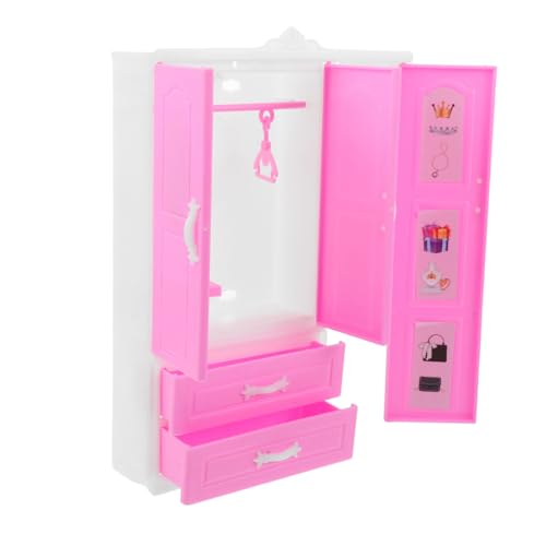 ERINGOGO Mini-puppenhaus-aufbewahrungsschrank: Miniatur-Garderobe Für Puppen, Spielzeug-Organizer Mit Schublade Und Kleiderbügeln Für Kleine Räume von ERINGOGO