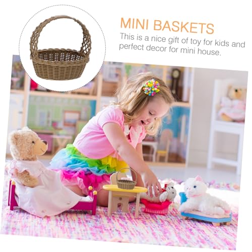 ERINGOGO Miniatur Aufbewahrungskorb aus Resin Realistischer Puppenhaus Weidenkorb Mini Aufbewahrungsbox für Kinderzimmer Dekoration und Bastelset von ERINGOGO