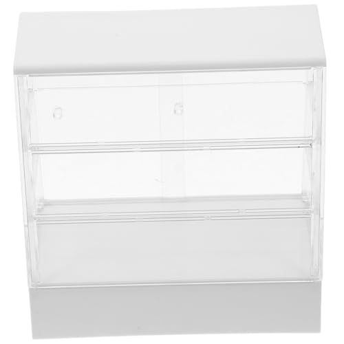 ERINGOGO Miniatur Bäckerei Schrank Modell Puppenhaus Zubehör Weißer Miniatur Küchenschrank Detailreiche Puppenmöbel für Puppenhaus Bäckerei Dekoration Vielseitig Kombinierbar von ERINGOGO