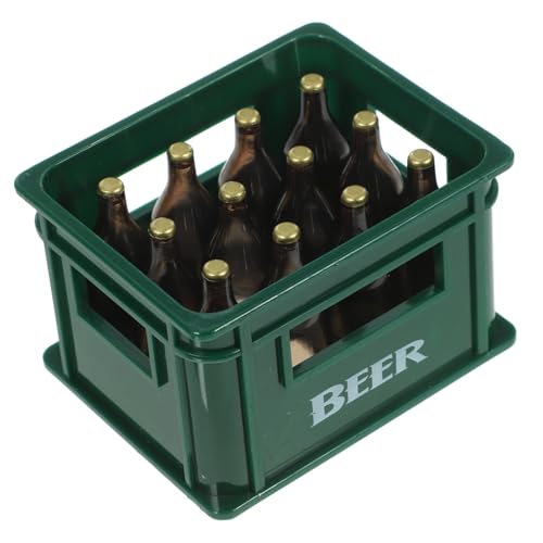 ERINGOGO Miniatur Bierkasten Deko Kleine Hausgestaltung Realistische Getränkekiste für Miniatur und DIY Projekte als Fotorequisite und Tischdekoration Grün von ERINGOGO