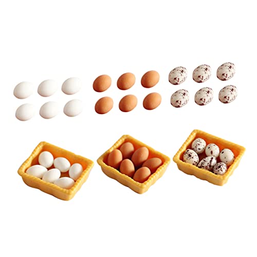 ERINGOGO Miniatur Ei Modell Für Puppenhäuser Teiliges Mit Weißen Und Gemusterten Eiern Boxen Perfekte Dekoration Für Micro Landscaping Und Dollhouse Zubehör von ERINGOGO