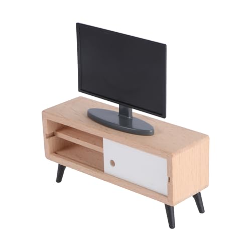 ERINGOGO Miniatur Fernseher mit Tv Schrank Teiliges aus Langlebigem Material Mini Möbel Ornament für Puppenhaus Dekoratives für Kreativität und Vorstellungskraft ERINGOGO Miniatur Fernseher mit Tv Schrank Teiliges aus Langlebigem Material Mini Möbel Ornament für Puppenhaus Dekoratives für Kreativität und Vorstellungskraft von ERINGOGO