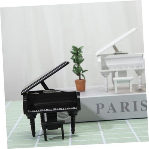 ERINGOGO Miniatur Flügel Modell Holz Klavier Miniatur Haus Dekoration Puppenhaus Möbel Schwarz Glatte Oberfläche Langlebig Attraktive Mini Haus Verzierung von ERINGOGO