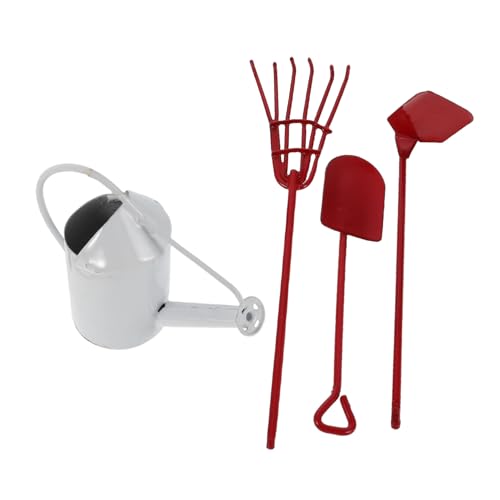 ERINGOGO Miniatur Gartenwerkzeug Metall Mini Hacke Schaufel Rechen Gießkanne für Puppenhaus Miniaturgarten Indoor Outdoor für Sukkulenten und Mikro von ERINGOGO