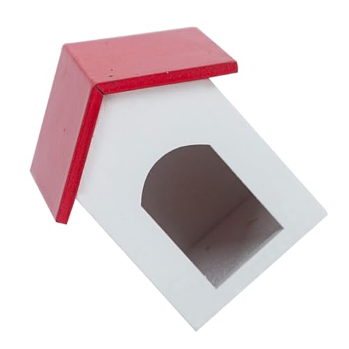 ERINGOGO Miniatur Holz Hundehütte Puppenhaus Zubehör Weiß Holz Möbel Miniaturhaus Dekoration Robust und Kompakt für Puppenhaus Szenen von ERINGOGO