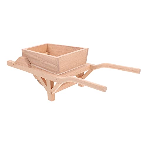 ERINGOGO Miniatur Holz Kippwagen Deko Modell Umweltfreundliches Langlebiges Bastelornament für Gartenarbeit und Fotorequisiten Kreatives Design für Hobby Bastler von ERINGOGO