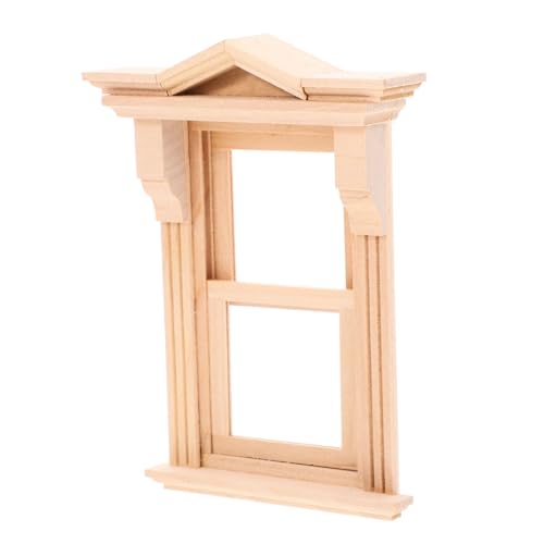 ERINGOGO Holz Puppenhaus Fenster Dekoration Miniatur Haus Accessoires Fensterrahmendekor Puppenmöbel Tiny House Möbel Miniaturfenster Für Heimdekoration von ERINGOGO