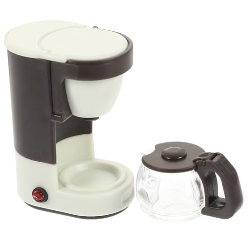 ERINGOGO Miniatur Kaffeemaschine für Puppenhaus Beige Robust Leicht für Kreative Spielküchen Fotodekoration für Kinderzimmer von ERINGOGO