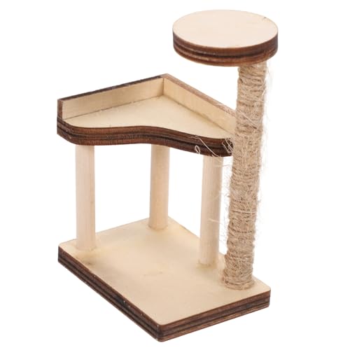 ERINGOGO Miniatur Katzenbaum aus Holz Puppenhaus Zubehör für Kreative Dekoration Langlebig und Robust für Wohnzimmer und Schlafzimmer Perfektes Mini Haus Accessoire und Fotorequisiten von ERINGOGO