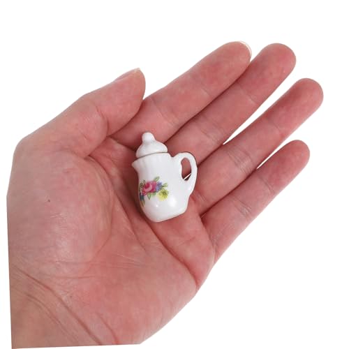 ERINGOGO Miniatur Keramik Teeservice Teiliges Mini Puppenhaus Zubehör Dekoratives Miniatur Geschirrset aus Langlebiger Keramik Realistische Puppenhaus Accessoires für Detailreiche von ERINGOGO