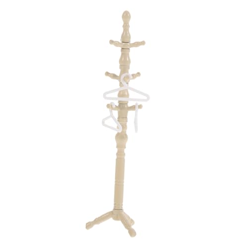 ERINGOGO Miniatur Puppen Garderobenständer aus Glattem Material Klassischer Bodengarderobe für Puppenhaus Platzsparender Kleiderbügel zur Ordentlichen Aufbewahrung von Puppenkleidung für von ERINGOGO
