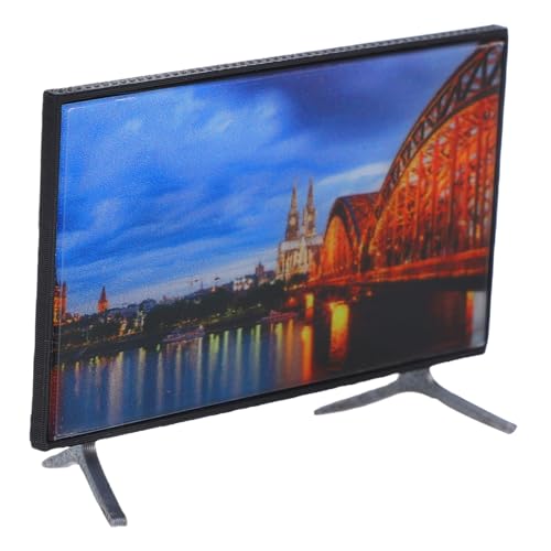 ERINGOGO Miniatur Puppenhaus Fernseher aus Robustem Pla Realistisch Gestaltetes Mini Tv Modell für Puppenmöbel Kreative Dekoration für Wohnzimmer Kompatibel mit Puppenhaus Zubehör von ERINGOGO