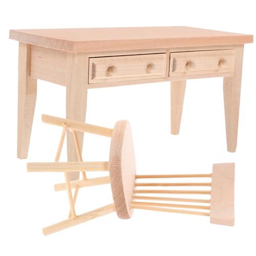 ERINGOGO Miniatur Puppenhaus Möbel aus Holz Miniatur Tisch und Stühle für Kinderzimmer für Puppenhaus Dekoration und Kreative Spielszene von ERINGOGO