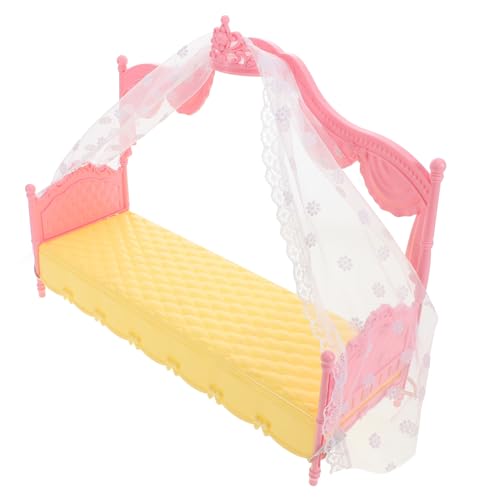 ERINGOGO Miniatur Puppenhaus Schlafzimmer Möbel Prinzessin Bett Modell mit Baldachin Puppenbett für Mädchen Einfach zu Montierendes Farbenfrohes Schlafzimmer Zubehör ERINGOGO Miniatur Puppenhaus Schlafzimmer Möbel Prinzessin Bett Modell mit Baldachin Puppenbett für Mädchen Einfach zu Montierendes Farbenfrohes Schlafzimmer Zubehör von ERINGOGO