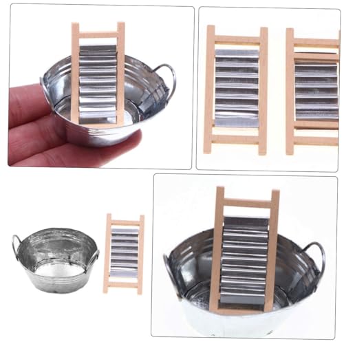 ERINGOGO Miniatur Puppenhaus Waschbecken und Waschtrog Teiliges Bad Accessoire für Realistisches Dekoratives Modell für Puppenhaus Deko und DIY von ERINGOGO
