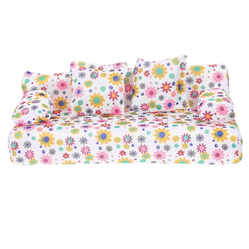 ERINGOGO Miniatur Puppensofa mit Kissen Teiliges Mini Möbel Modell Leichter Schaumstoff Langlebig und Dekorativ für Puppenhäuser Foto Requisite Geeignet für Mini Haus Zubehör von ERINGOGO