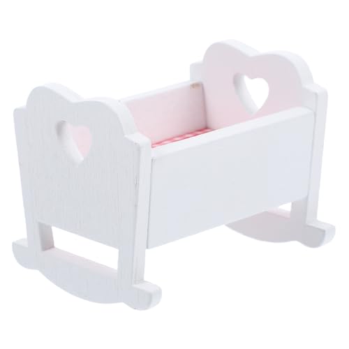ERINGOGO Miniatur Puppenwiege aus Holz Weiße Mini Babybett Deko Langlebiges Glattes Puppenhaus Zubehör Detailgetreu Leicht und Kompakt für Miniaturhäuser und Spielwelten ERINGOGO Miniatur Puppenwiege aus Holz Weiße Mini Babybett Deko Langlebiges Glattes Puppenhaus Zubehör Detailgetreu Leicht und Kompakt für Miniaturhäuser und Spielwelten von ERINGOGO