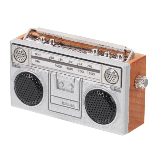 ERINGOGO Miniatur-Retro-Radio Mini- -dekore Desktop-Modell Vintage Winzige Radiomodelle Simuliertes Radio Spielhauszubehör Mini House Decor Mini-Radio-Handwerk Radio-Modell Holz Silver ERINGOGO Miniatur-Retro-Radio Mini- -dekore Desktop-Modell Vintage Winzige Radiomodelle Simuliertes Radio Spielhauszubehör Mini House Decor Mini-Radio-Handwerk Radio-Modell Holz Silver von ERINGOGO