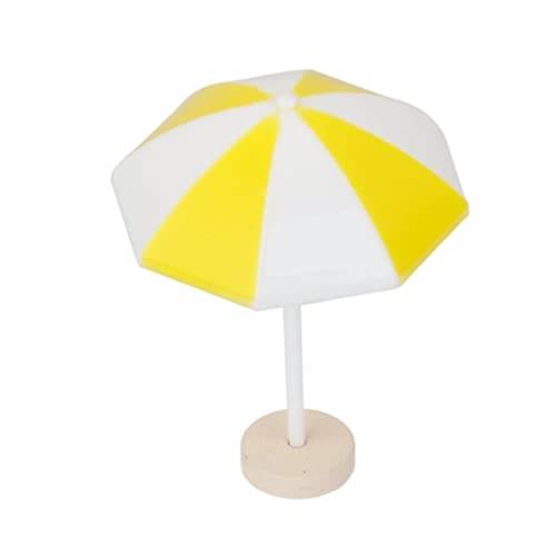 ERINGOGO Miniatur Strand Sonnenschirm Dekoration Gelb Micro Landscape Bonsai für Miniaturgarten Mini Haus Deko Realistische Form Geeignet für Terrarien und Kleine Garten Szenen von ERINGOGO