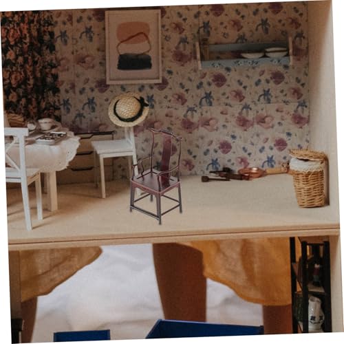 ERINGOGO Miniatur Stuhl aus Abs Verschleißfest Traditionelle Chinesische Möbel Dekorativer Puppenhaus Stuhl für DIY Miniaturhäuser und Gartendekoration Langlebig und Detailreich von ERINGOGO