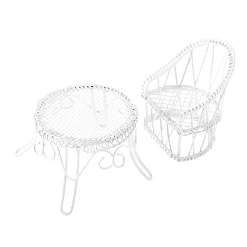 ERINGOGO Miniatur Tisch und Stuhl Set aus Multifunktional für Puppenhaus Deko Stilvolle Miniatur Möbel Vielseitig als Halter und Desktop Deko Geeignet für Fotografie und Home Ornament von ERINGOGO