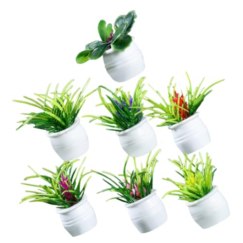 ERINGOGO 7stücke Teiliges Miniatur Bonsai Töpfe Künstliche Pflanzen Für Deko Simulierte Pflanzenmodelle Für Miniaturgärten Und Innendekoration von ERINGOGO