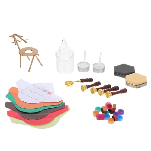 ERINGOGO Miniatur Wax Seal Stempel Set Weihnachten Dollhouse Bastelset mit Wachserwärmer Briefversiegelung Kreatives für Einladungen und Puppenhaus Zubehör ERINGOGO Miniatur Wax Seal Stempel Set Weihnachten Dollhouse Bastelset mit Wachserwärmer Briefversiegelung Kreatives für Einladungen und Puppenhaus Zubehör von ERINGOGO