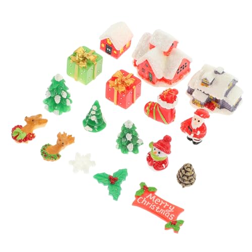 ERINGOGO Miniatur Weihnachtsfiguren Teilig Resin Mini Weihnachtsbaum Deko Figuren für Puppenhaus Tischdeko Weihnachtslandschaft Weihnachtsdeko Zubehör von ERINGOGO