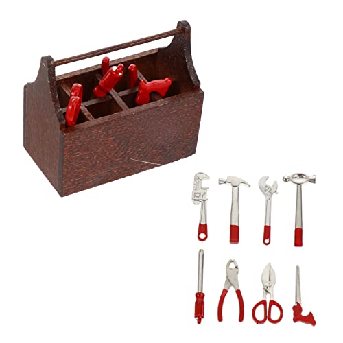 ERINGOGO Miniatur Werkzeugkasten mit Mini Zubehör Handgefertigter Werkzeugkoffer für Puppenhaus und DIY Schere und Hammer für Kreative Miniaturprojekte ERINGOGO Miniatur Werkzeugkasten mit Mini Zubehör Handgefertigter Werkzeugkoffer für Puppenhaus und DIY Schere und Hammer für Kreative Miniaturprojekte von ERINGOGO