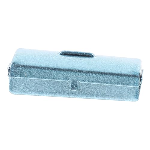 ERINGOGO Miniatur Werkzeugkoffer Blau Miniatur Werkzeugkasten Dekoratives Mini Haus Ornament Kinderspielzeug Langlebig und Detailreich für Puppenhaus Zubehör von ERINGOGO